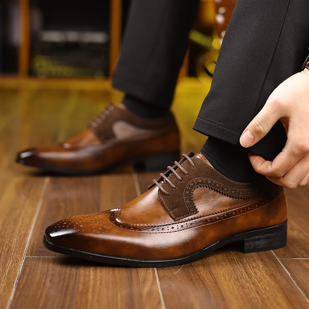 Youth suit men's shoes, business groom's wedding shoes, pointed men's shoes