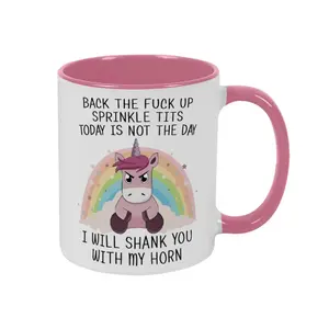 "Sprinkle Tits" Funny Unicorn Coffee Mug - Sarcastic & Bold Gift for Her. Hilarious Gag Gift for Best Friend, Coworker, or Sassy Colleagues. Cute But Fierce Ceramic Cup for Morning Coffee.