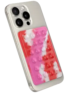 Pink Candy StickyGrippy - Suction Phone Case Mount, Silicon Adhesive Phone Accessory for iPhone and Android, Hands-Free Fidget Toy Mirror Shower Phone Holder, Tiktok Videos and Selfies