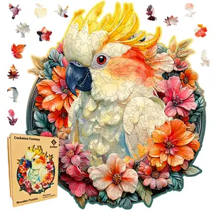 Parrot Fantasia Wooden Jigsaw Puzzle, 200 pieces of uniquely shaped animal jigsaw puzzle, suitable for adults and children, birthday gift, family game, decorative jigsaw puzzle, unique Christmas gift ness toy Triangle   Strategy Game cor gift