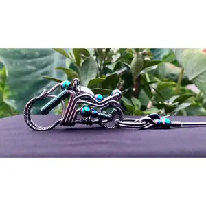 [NEW] Handcrafted Wire Wrapped Harley Motor Keychain, Motorcycle Keychain Gift for Bikers | Handmade Stainless Steel