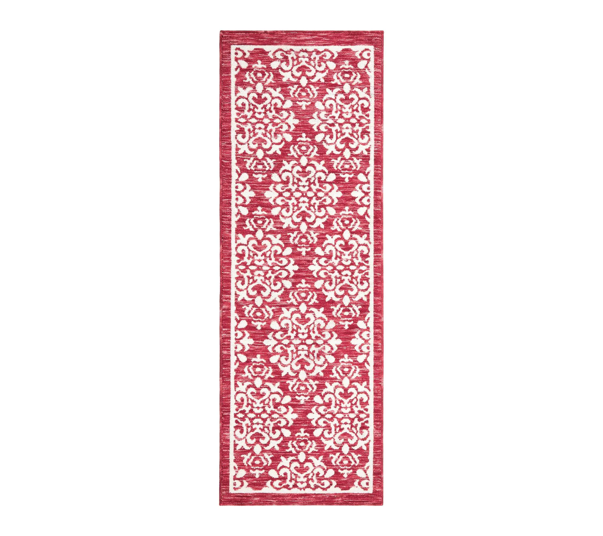 TCLI Walker Damask Medallion Washable 24"x72" Kitchen Mat