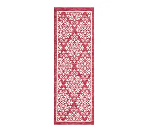 TCLI Walker Damask Medallion Washable 24"x72" Kitchen Mat