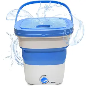 Pure Clean Portable Washing Machine 15L Foldable Mini Washer for Baby Clothes Underwear Dorms RV Camping Travel