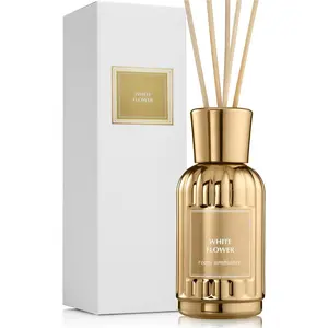 Reed Diffuser Set - Luxury Everyday   |   France | White Flower Scent (, Jasmine & Tuberose) | -Free | 3.4 oz (100 ml)