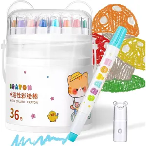 36 Color Silky Twistable Crayons for toddlers 1-3, Washable Art Supplies, Multicultural Pastel Gel Crayons, Easy Grip Coloring Gift for Kids Watercolor Creativity