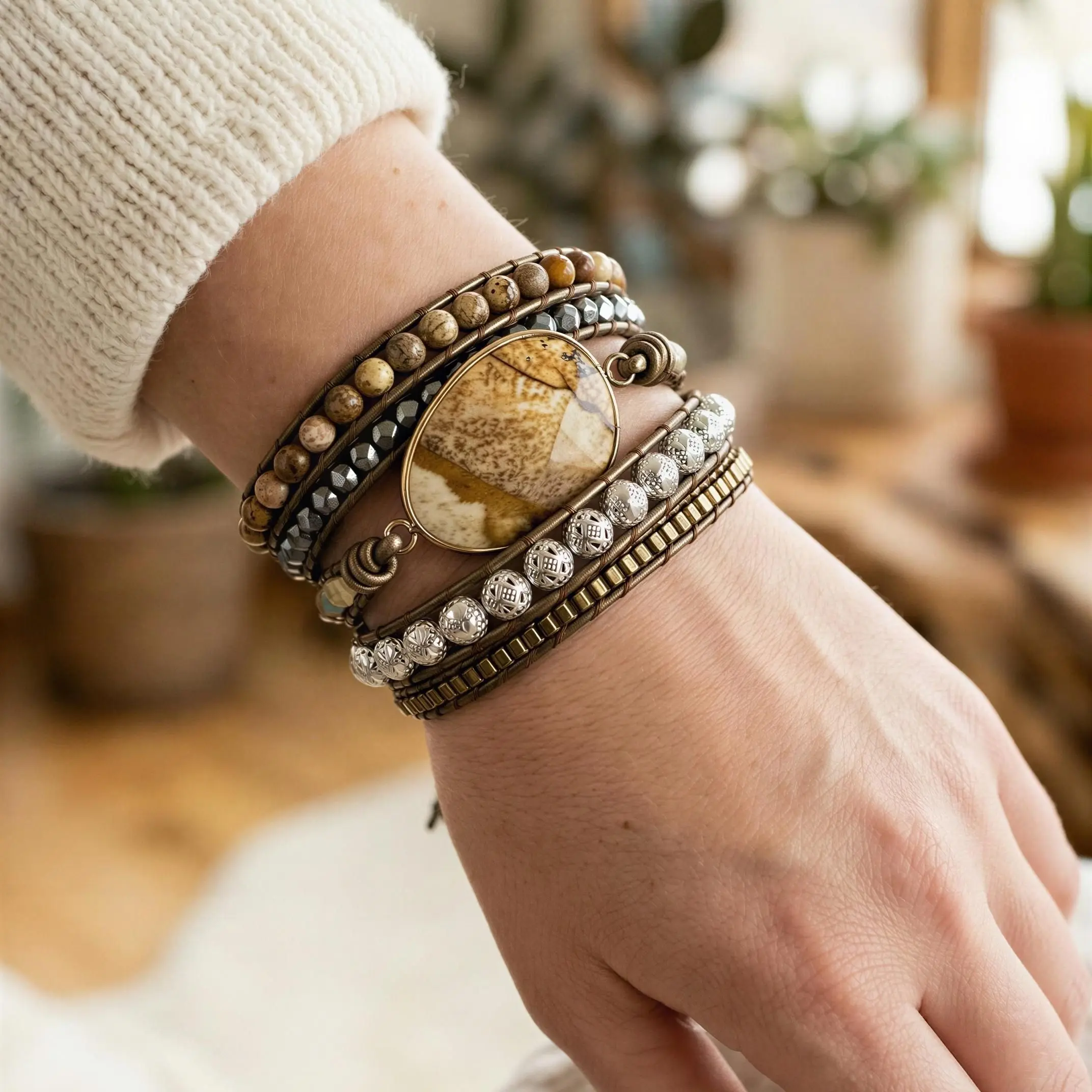 Luna Leather Wrap Bracelet