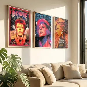Famous Singer D-David B-Bowie Poster Peel & Stick Poster Set Wall Art – Self-Adhesive Aesthetic Room Decor | Gallery-Quality Waterproof Fade & Scratch Resistant Prints | Living Room, Bedroom, Dorm Home Decoration Multiple Sizes