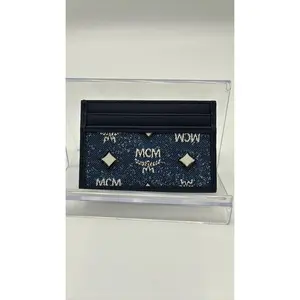 Pre-owned Leather Luxury Bags & Accessories MCM Card Holder, Blue Date Code: 10112510. Entrupy ID: T8C226T.