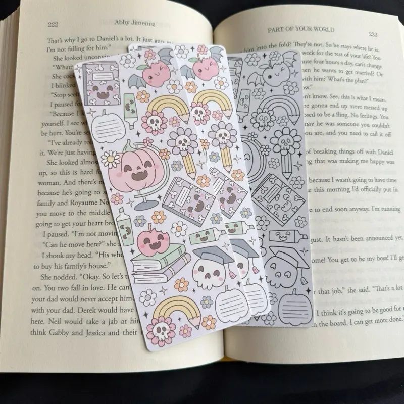 Cute Ghost Pumpkin Bookmarks for Halloween and Fall - Durable Color & DIY Coloring Options - Perfect for Book Lovers - Easy to Use & Sturdy Design