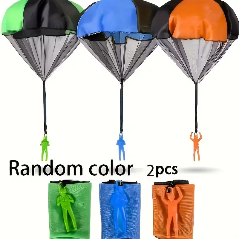 2pcs Kids Outdoor Parachutes, Fun Easter Gift Box, Random Colors, Ideal for Backyard Beach Play, Suitable for Children Adults Family
