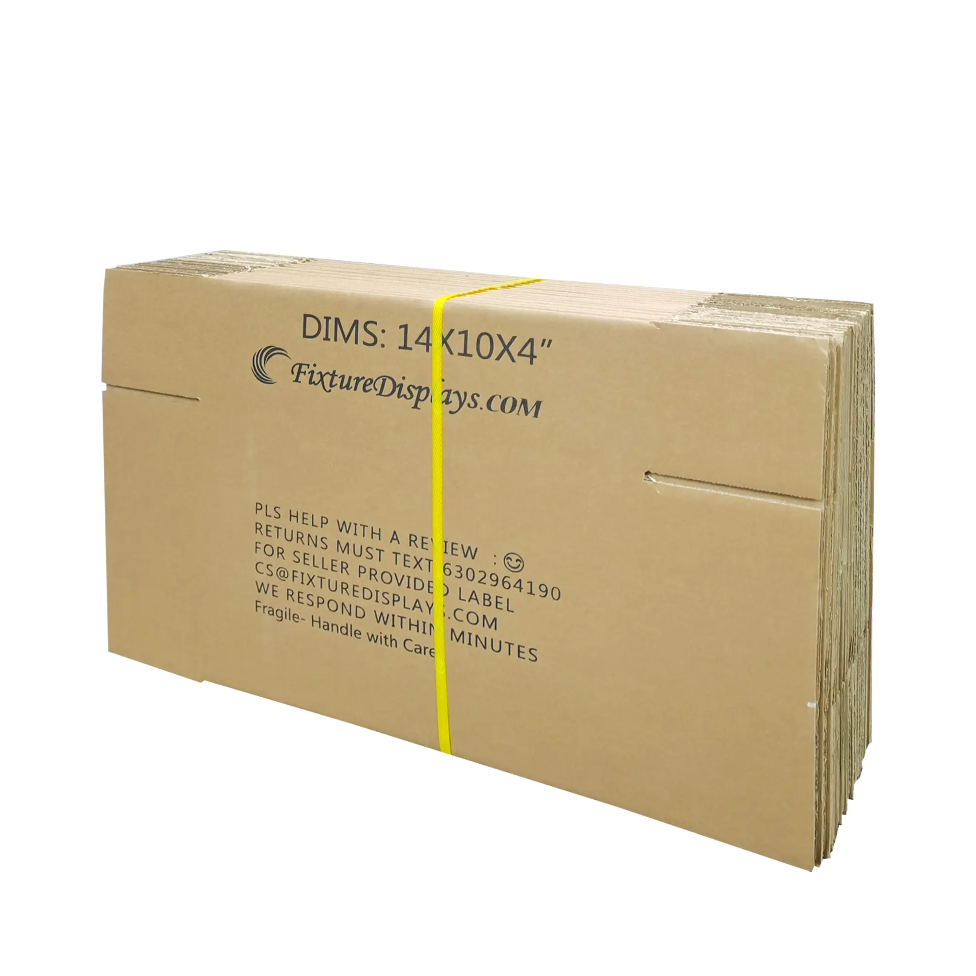 FixtureDisplays® 20 Pack 14 X 10 X 4" Shipping Boxes, Singlewall B Flute Cardboard Box for Shipping, Mailing, Packaging and Storage, Custom Size & Print Welcome 14X10X4-20PK-NF