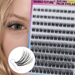 Self-Adhesive False Eyelashes, Dense Curled D Curl, 8-16mm, 120 Pieces, Easy to Apply, Perfect for Valentine's Day & Christmas Gifts