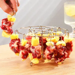 Stainless Steel Air Fryer Rack, Air Fryer Accessories, Vertical Skewer Rack, Easy Cleaning Baking Tray for Chicken, Beef and Vegetable, Outdoor Barbecue Tool