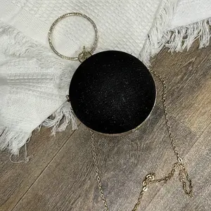 Women Bag Sparkle Ball Glitter Clutches Bag Metal with Chain for Party Daily