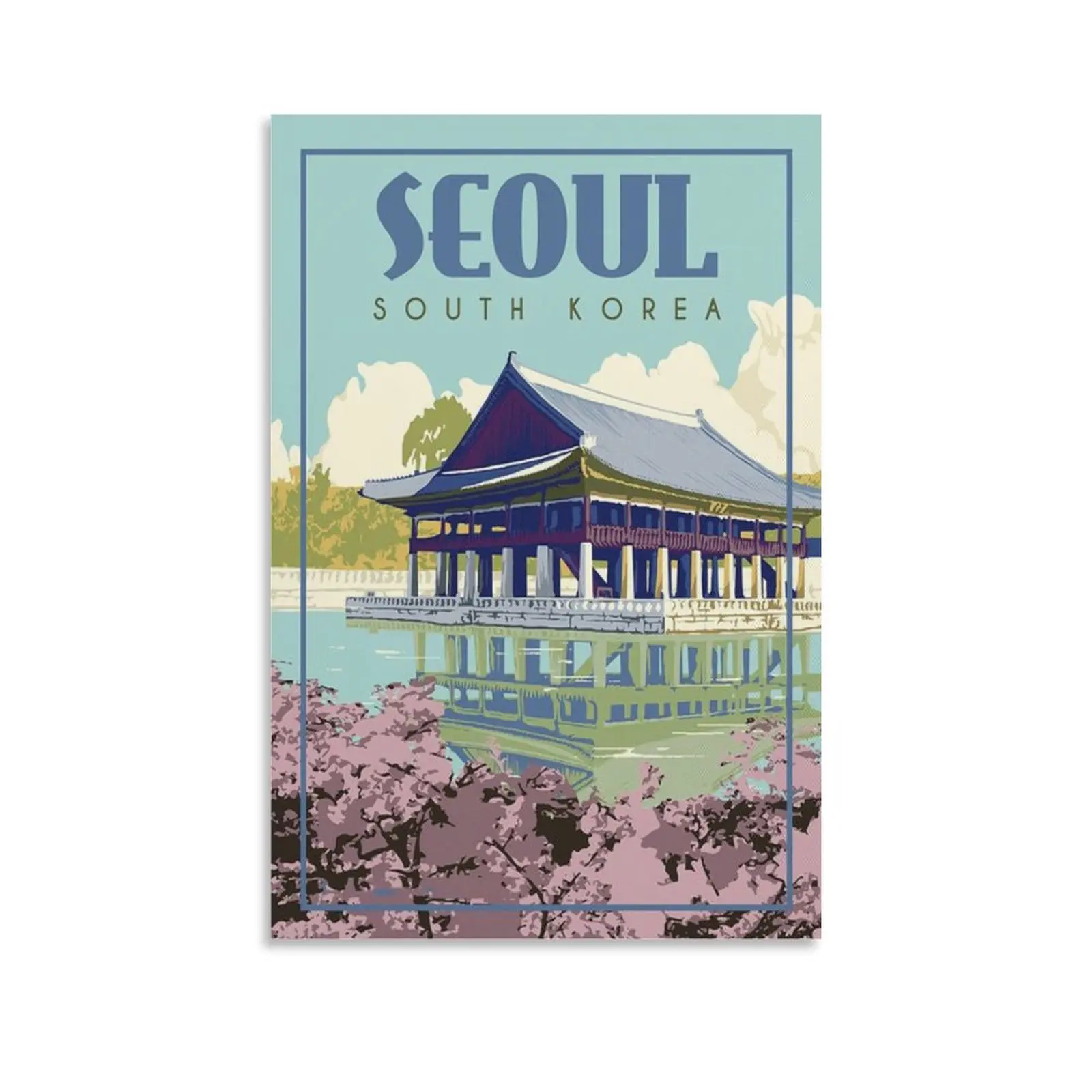 Seoul South Korea Vintage Travel Poster Print Painting Canvas Wall Art Home Decor Posters