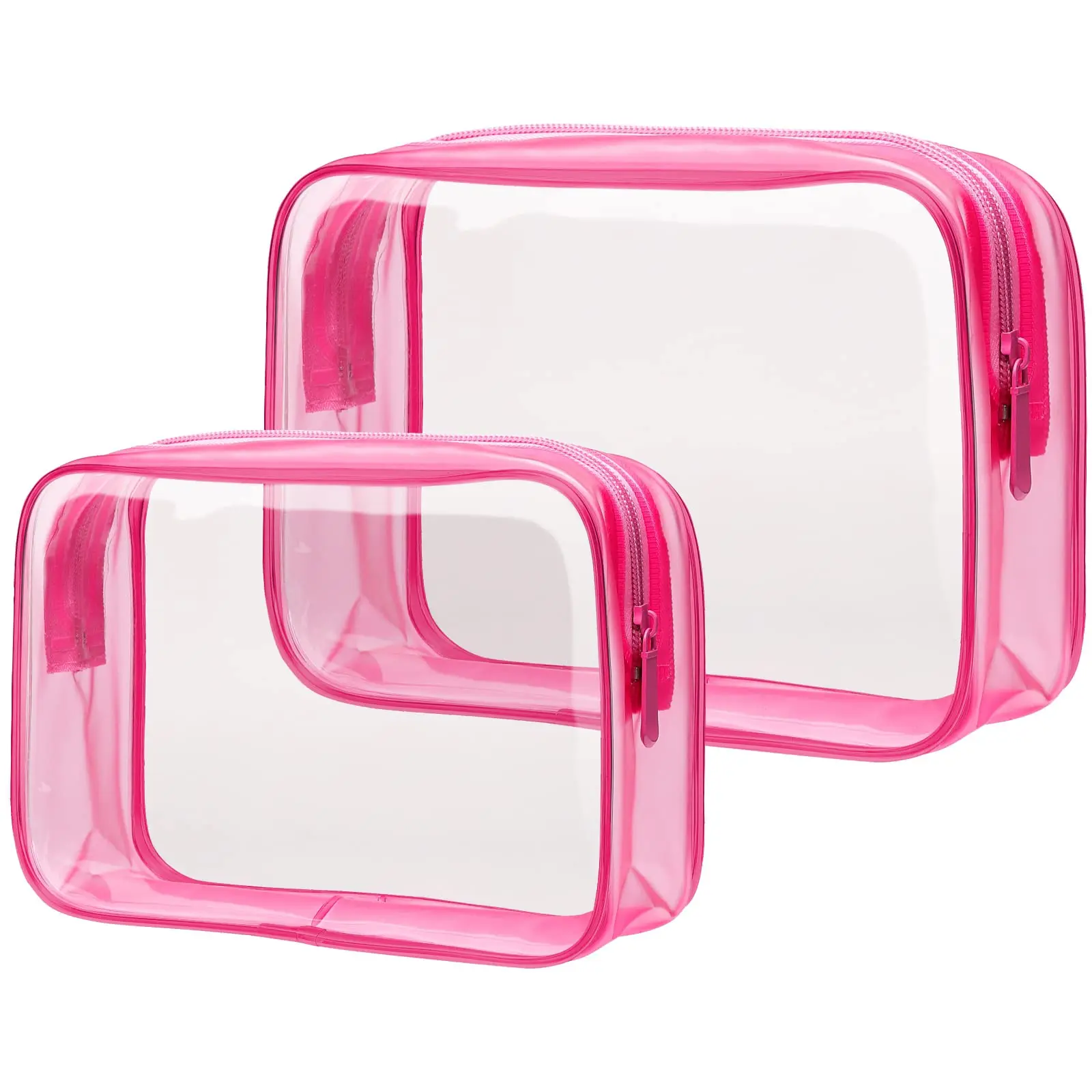 PACKISM TSA Approved Clear Travel Toiletry Bag, Durable Quart Size Carry-On Cosmetic Pouch for Women, Reusable Transparent Makeup Bag for Airport Security