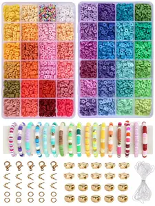 4800 Polymer Clay Beads Jewelry Making Kit, Rainbow Color Clay Beads Bracelet Set, Beginner Women Necklace Waist Chain Beaded Jewelry Gift