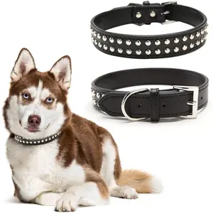 Dog Collar Anti Bite Rivet Heavy Duty Durable Adjustable Pet Collar Dog Accessories Trend Long Tail For Large Medium Aggressive Dogs French Bulldog Training Walking Outdoor Use
