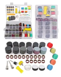 268PCS Wet Dry Sanding Disc and Drum Set, 1 Inch Multi Grit Sandpaper Set with 1/8 Inch Shaft 60-10000 Grit for Metal Resin Wood Mirror Glass