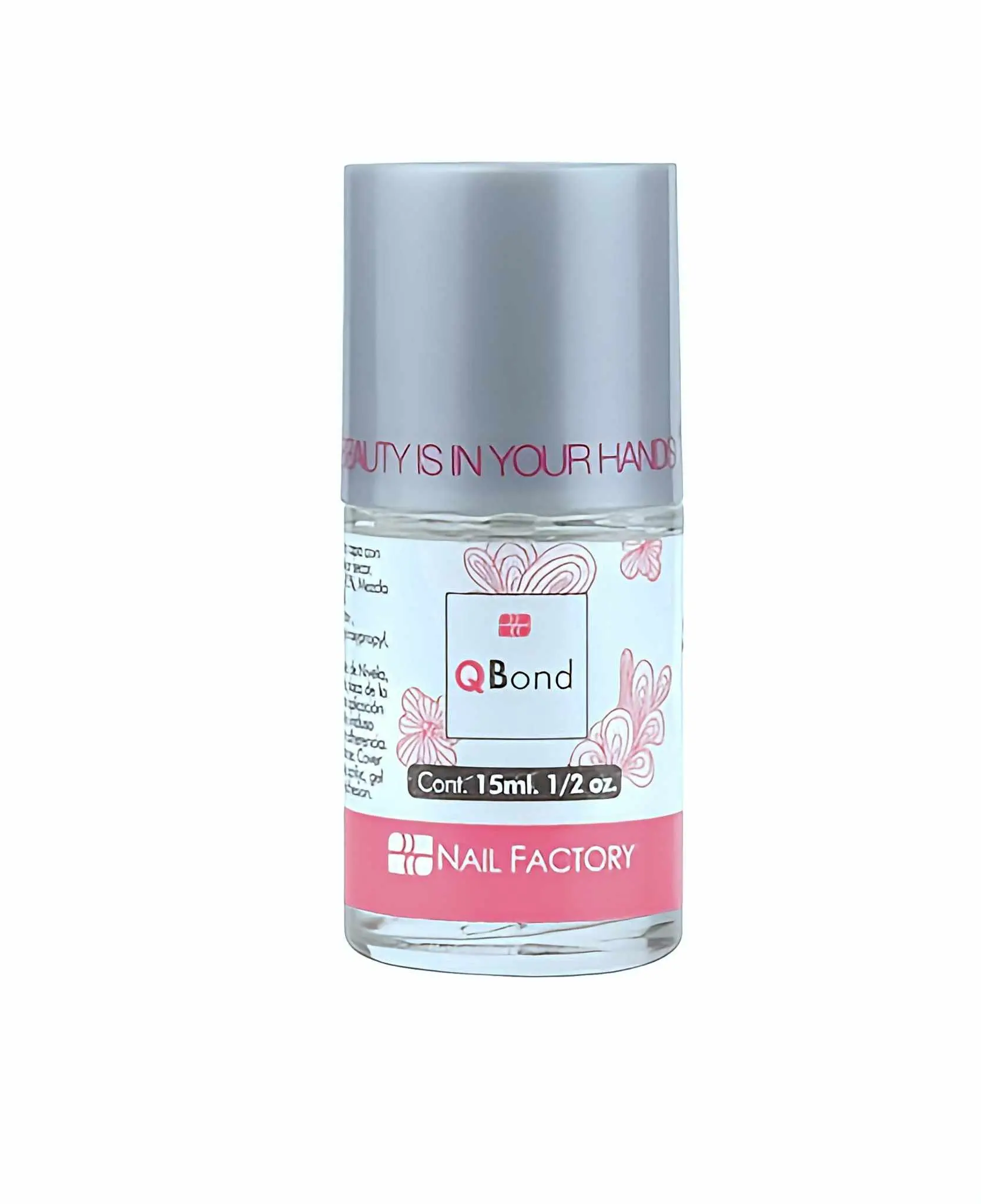 Nail Factory Q Bond Primer Bonder, 15ml Non-Acid Strong-Hold Formula for Professional Manicure, Ballerina Nail Edge & Middle Area Application, Cosmetic Bottle, Youth, Single Item, Glossy, Acid-Free, Almond, Nail Art, Artificial Nails