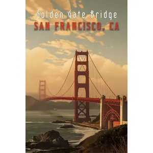 San Francisco Golden Gate Bridge Wall Art Decor Poster Print