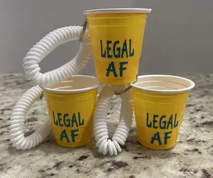 Shot Cups with Bracelets, Plastic Shot Cups with Wristlet, Bracelet Keychain, Personalized Shot Cups, Bachelorette Party, Party Favors Birthday Birthday Birthday Gifts