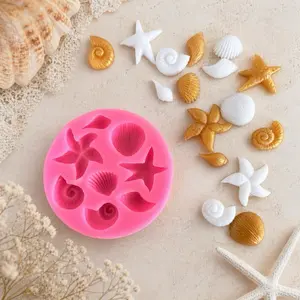 Seashell Silicone Mold for Soap Making, Ocean Starfish Shell DIY Craft Tool for Resin Casting, Wax Melts, Candle Decoration, Beach Theme Supplies – 1 PCS