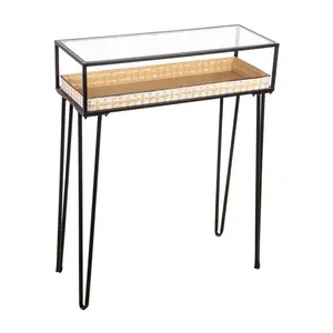 Barbara King 35" Metal & Glass Potting Table & Planter Dish