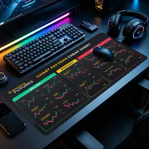 Crypto Trading Chart Patterns Cheat Sheet Large Gaming Mouse Pad, Extended XXL Desk Mat with Stitched Edge & Non-Slip Rubber Base, Ideal for Gamers, Traders and Finance Fans, Perfect for Gaming Rooms, Home Offices & Trading Desks