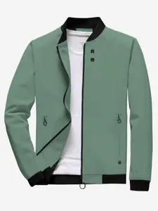 Men's Plain Longsleeves Zip Front Mock Neck Heated Jacket, Loose Classic Casual Winter Jacket, Men's Outerwear for Spring & Fall, Casual Zipper Coat