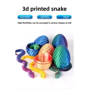 3D Printed Viper  Egg Set Movable Joints Easter Gift Toy for Children Safe Flexible Ornaments - Decor dragon