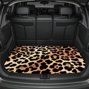 Leopard Print Car Trunk Mat, Essential Travel Accessory, Universal Fit for Multiple Cars, Interior Decoration, Suitable for Women, Car Accessories Women
