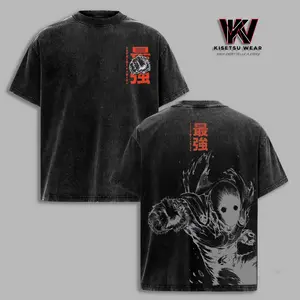 Saitama One Punch Man S3 T-Shirt, Vintage Washed Oversized Anime Tee, Hero Manga Graphic Shirt, Heavy Cotton Streetwear, Unisex Casual Outfit, Gift for One Punch Man Fans