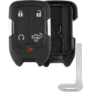 Key Fob Shell, Replacement Smart Remote Key Case Cover 5 Buttons For 2019-2024 Sierra, Silverado HYQ1EA, HYQ1ES