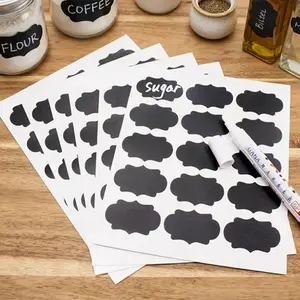 Waterproof Removable Chalkboard Labels for Kitchen Jars, Glass Containers, DiY crafts, Reusable Write-Wipe home Organization, Office Supplies, Self-Adhesive Stickers