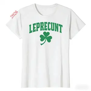 New Arrival 2026Leprechaun Y2K Irish Shirt Funny Shamrock Tee Cute St Patrick's Day Tee Women's St Paddy Outfit Green Party T-Shirt