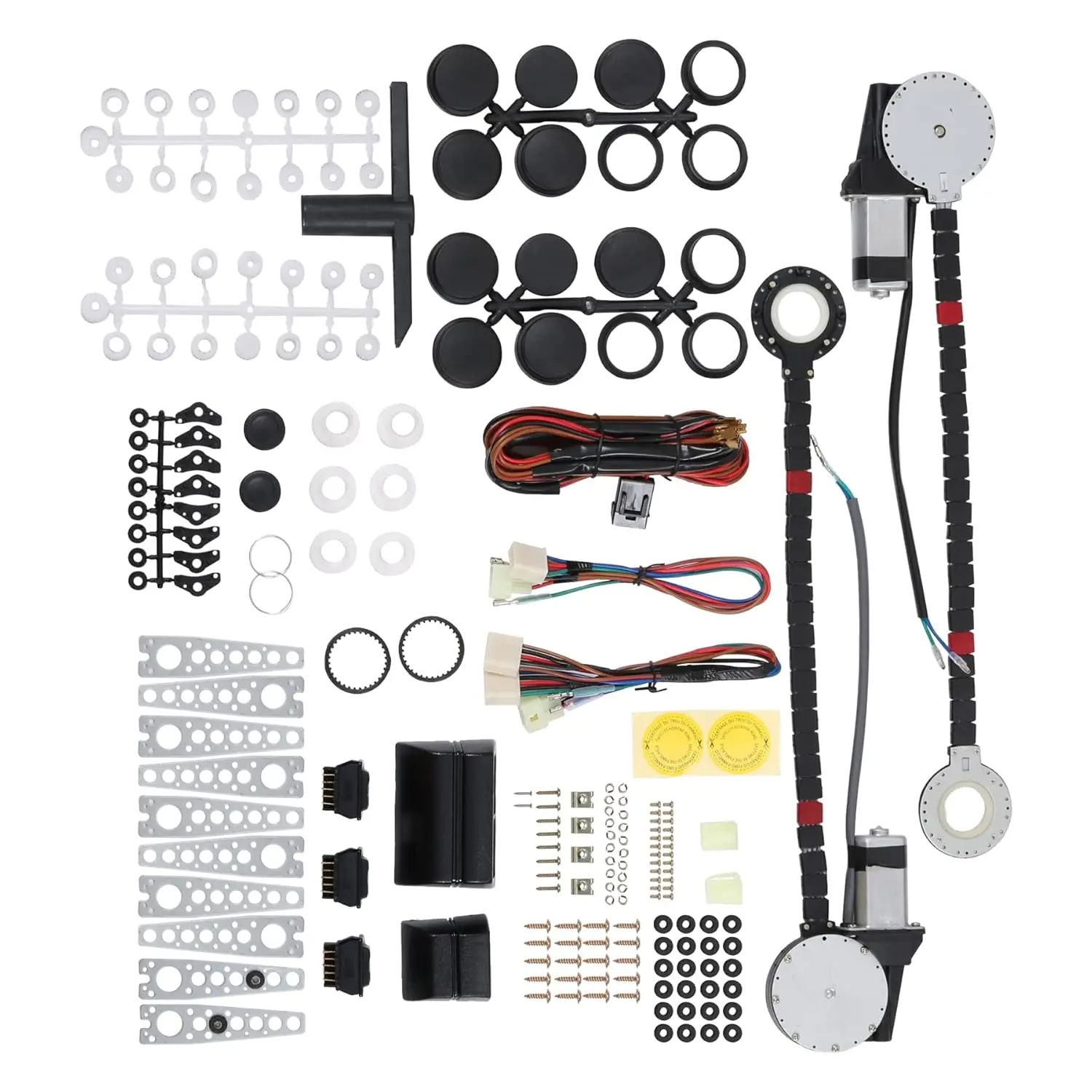 New Universal Electric Power Window Lift Regulator Conversion Kit (1 Kit, Includes Switches, Wiring, Hardware) for 2-Door Pickup, SUV, Truck, Van, Car