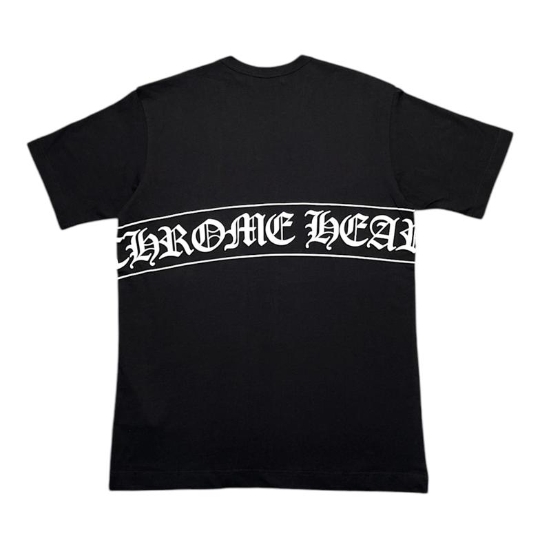 Chrome Hearts x Comme Des Garcons Dover Street Market Ginza Exclusive Scroll Logo Short Sleeve Tee Shirt Black White