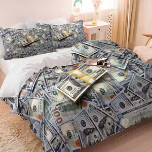 2pcs/3pcs United States Dollar Bedding Set,(7 Styles to Choose From) USD Patterned Duvet Cover Set, Suitable for Men and Women With A Desire for Money, Bedroom and Room Decoration Money Pattern Comforter Cover, Including 1 Quilt Cover and 1/2 Pillowcase