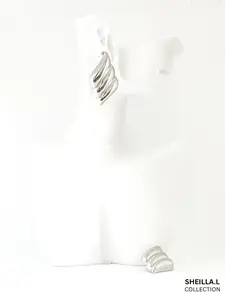 Silver Spiral Wave Earrings- stainless steel