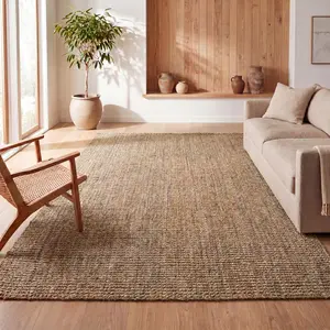 JONATHAN Y Biot Traditional Rustic Handwoven Jute Solid Indoor Area Rug; for Living Room, Kitchen, Bedroom, Dining Room, Office