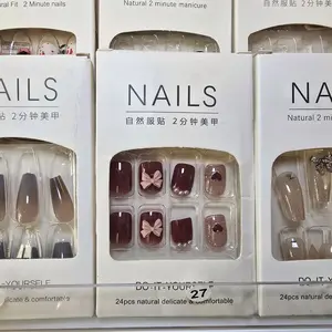 10 boxes Nailart 24PCS Cat Eye Handmade Press On Nails Square Head Fake Nails Diamond Designs Full Cover Nail Art Tips Wearable False Nails