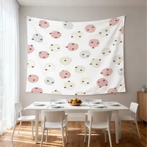 Minimalist Cartoon Polka Dot Wall Tapestry, Modern Stylish Home Decor, Covers Clutter & Electric Switch Panel, Ultra Soft Microfiber Fabric, Machine Washable, Perfect Housewarming Birthday Christmas Gift