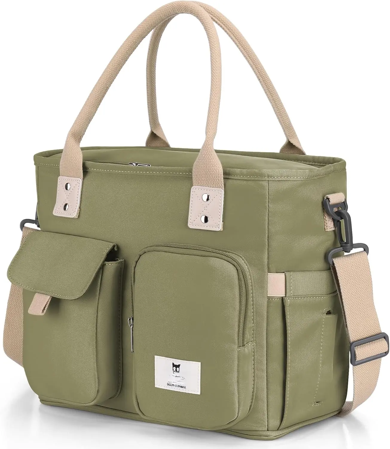 Insulated Lunch Bag for Adults,Big lunch box for men, Wide Opening Insulated Bag with  Strap,  Adult Lunch Bag For Work, Picnic(Deep Greene)