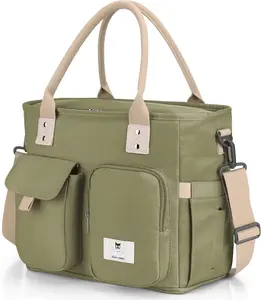 Insulated Lunch Bag for Adults,Big lunch box for men, Wide Opening Insulated Bag with  Strap,  Adult Lunch Bag For Work, Picnic(Deep Greene)