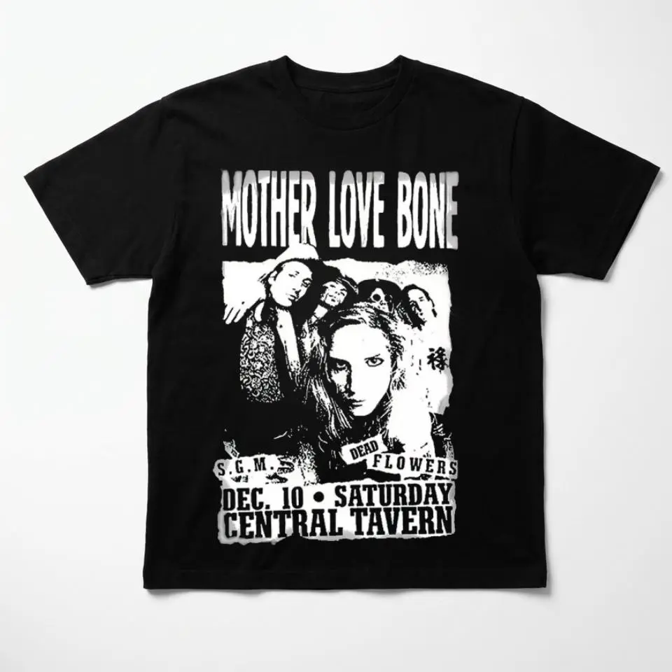 [SALE OFF 50%] Mother Love Bone 1988 Club Graphic T-Shirt Vintage Grunge Rock Band Concert Style Black Cotton Unisex Fan