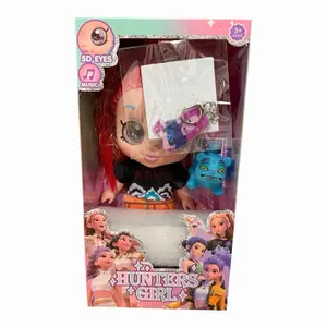 Hunters Girl KPop Demon Hunters Doll 5D Eyes Red Hair + Pet Keychain