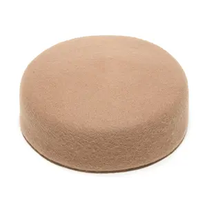 CAMEL WOOL FELT PILLBOX HAT