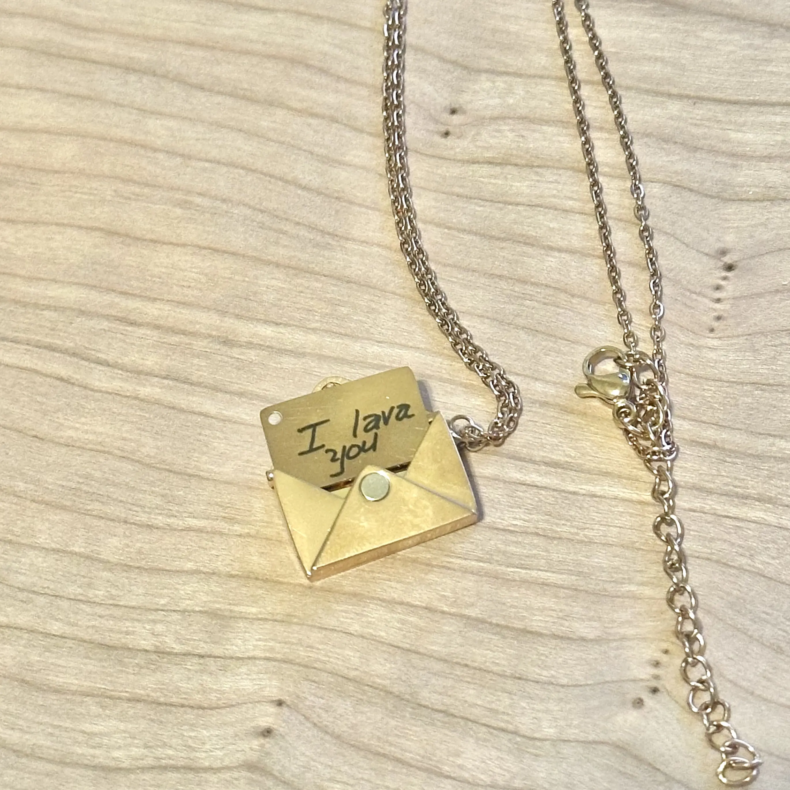 Personalized Envelope Hidden Message Necklace